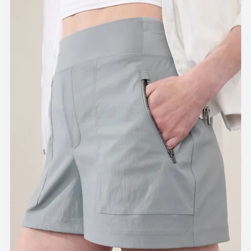 Athleta Gray High Waist Shorts Modern Design